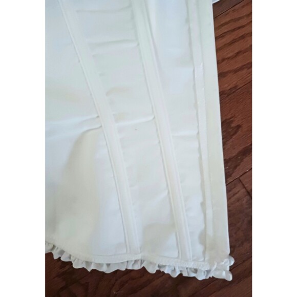 Corset White Floral Sateen Lace Up Back Hooked Closure Sz S - Picture 5 of 6